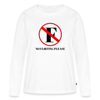 pas de flirt s'il te plait - T-shirt manches longues Premium bio Femme - blanc - Devant - Julia (174cm)