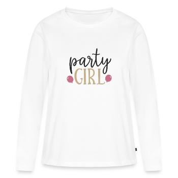 Fille de fête - T-shirt manches longues Premium bio Femme - blanc - Devant - Julia (174cm)