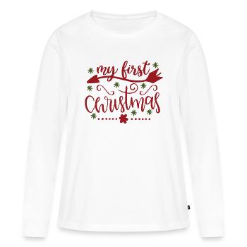 Mon premier Noël - T-shirt manches longues Premium bio Femme - blanc - Devant - Julia (174cm)