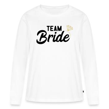 Team Bride Bride I JGA Partie De Poule - T-shirt manches longues Premium bio Femme - blanc - Devant - Julia (174cm)