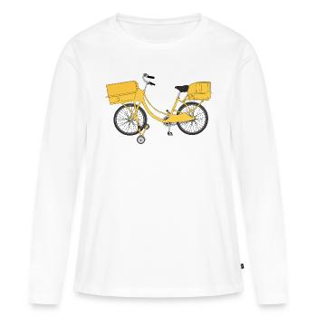 Postman post lettre cadeau postier vélo cadeau - T-shirt manches longues Premium bio Femme - blanc - Devant - Julia (174cm)