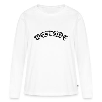 CÔTÉ OUEST - T-shirt manches longues Premium bio Femme - blanc - Devant - Julia (174cm)