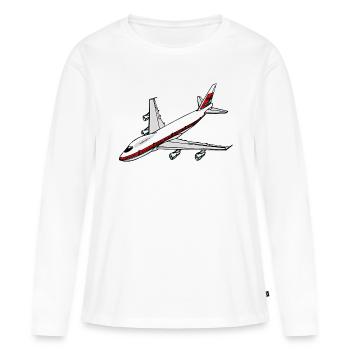 Jumbo - Frauen Premium Bio Langarmshirt - Weiß - Vorne - Julia (174cm)