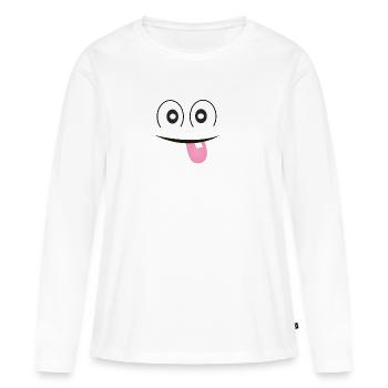 FUN - T-shirt manches longues Premium bio Femme - blanc - Devant - Julia (174cm)