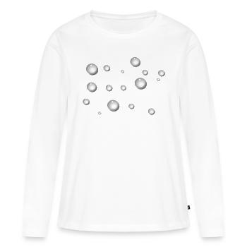 Goutte d’eau Pluie - T-shirt manches longues Premium bio Femme - blanc - Devant - Julia (174cm)