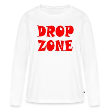 DROP ZONE - Fallschirmspringer! - Frauen Premium Bio Langarmshirt - Weiß - Vorne - Julia (174cm)