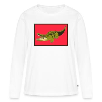 alligator - T-shirt manches longues Premium bio Femme - blanc - Devant - Julia (174cm)