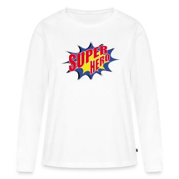 Superhero - Frauen Premium Bio Langarmshirt - Weiß - Vorne - Julia (174cm)