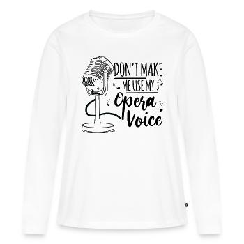 Chanteurs Chanteuse Chanteurs Chanteurs Vokalist Chant - T-shirt manches longues Premium bio Femme - blanc - Devant - Julia (174cm)