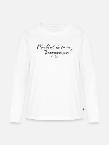 Möchtest du meine Trauzeugin sein? - Frauen Premium Bio Langarmshirt - Weiß