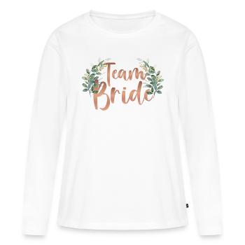 Team Bride Shirt - Frauen Premium Bio Langarmshirt - Weiß - Vorne - Julia (174cm)