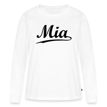 mia - T-shirt manches longues Premium bio Femme - blanc - Devant - Julia (174cm)
