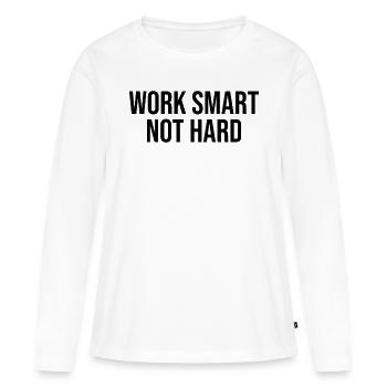 work smart not hard - Women's Premium Organic Long Sleeve Shirt - white - Front - Julia (174cm)