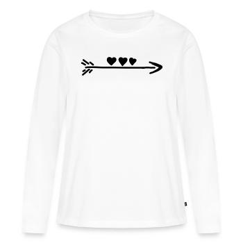 Heart Heart - Women's Premium Organic Long Sleeve Shirt - white - Front - Julia (174cm)