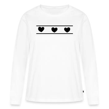 Heart Heart - Women's Premium Organic Long Sleeve Shirt - white - Front - Julia (174cm)