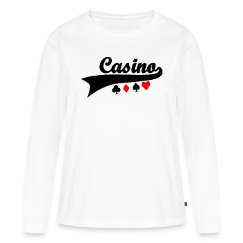 Casino - Poker Blackjack Roulette - jeux de hasard - T-shirt manches longues Premium bio Femme - blanc - Devant - Julia (174cm)