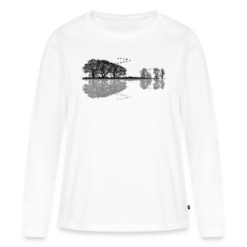 Guitare naturelle - T-shirt manches longues Premium bio Femme - blanc - Devant - Julia (174cm)