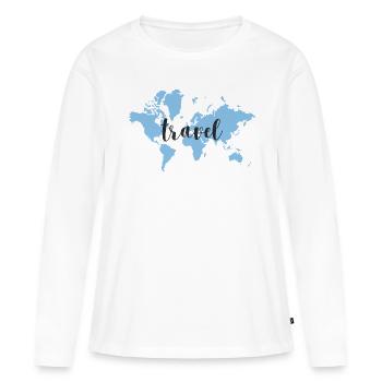 travel - T-shirt manches longues Premium bio Femme - blanc - Devant - Julia (174cm)