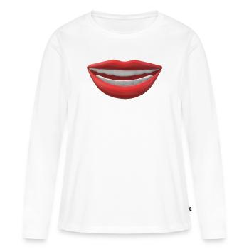 Lachendes Design - Frauen Premium Bio Langarmshirt - Weiß - Vorne - Julia (174cm)