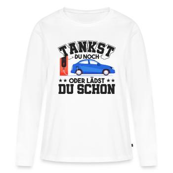 E-Auto Elektroauto - Frauen Premium Bio Langarmshirt - Weiß - Vorne - Julia (174cm)
