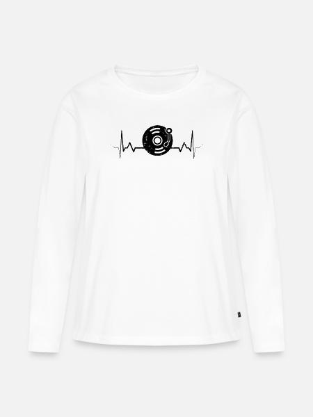 Puls DJ Rave Geschenk Techno Spruch - Frauen Premium Bio Langarmshirt - Weiß