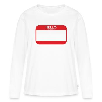 balise de nom vide - T-shirt manches longues Premium bio Femme - blanc - Devant - Julia (174cm)