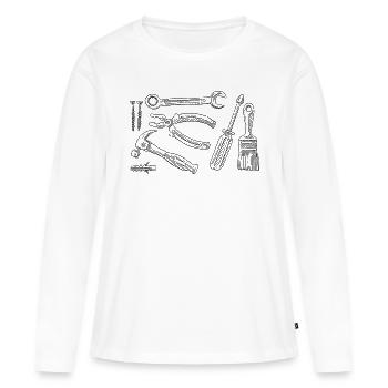 Symboles de jeu de bricolage d’outils - T-shirt manches longues Premium bio Femme - blanc - Devant - Julia (174cm)