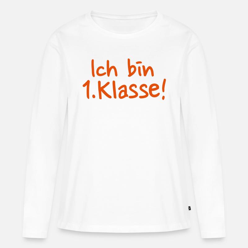 1. Klasse - Frauen Premium Bio Langarmshirt - Weiß