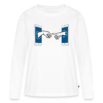 Creation of adam by The Manzanita's - Women's Premium Organic Long Sleeve Shirt - white - Front - Julia (174cm)