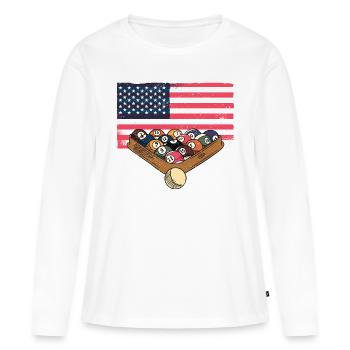 Billard - Frauen Premium Bio Langarmshirt - Weiß - Vorne - Julia (174cm)