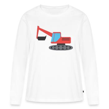 Bagger - Frauen Premium Bio Langarmshirt - Weiß - Vorne - Julia (174cm)