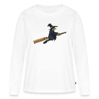 sorcière - T-shirt manches longues Premium bio Femme - blanc - Devant - Julia (174cm)