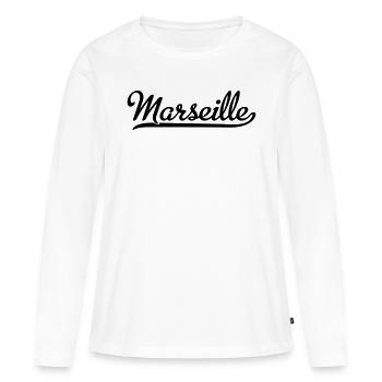 Marseille - Frauen Premium Bio Langarmshirt - Weiß - Vorne - Julia (174cm)