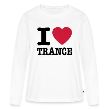 I love trance / I heart trance - T-shirt manches longues Premium bio Femme - blanc - Devant - Julia (174cm)