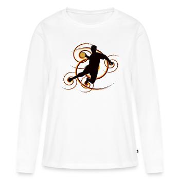conception de Handball (Allemagne, vertèbres) - T-shirt manches longues Premium bio Femme - blanc - Devant - Julia (174cm)