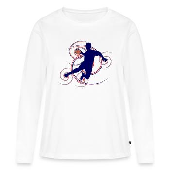 Conception de Handball (France, vertèbres) - T-shirt manches longues Premium bio Femme - blanc - Devant - Julia (174cm)