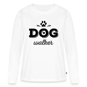 DOG walker - Frauen Premium Bio Langarmshirt - Weiß - Vorne - Julia (174cm)