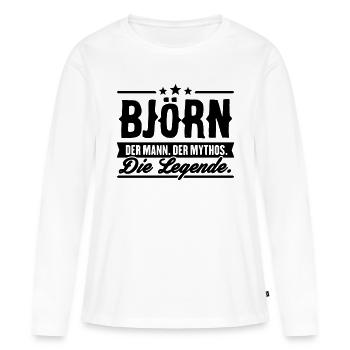 Man Myth Legend Björn - T-shirt manches longues Premium bio Femme - blanc - Devant - Julia (174cm)