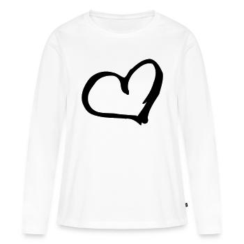Heart - Frauen Premium Bio Langarmshirt - Weiß - Vorne - Julia (174cm)