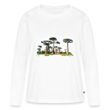 Baobab - Frauen Premium Bio Langarmshirt - Weiß - Vorne - Julia (174cm)
