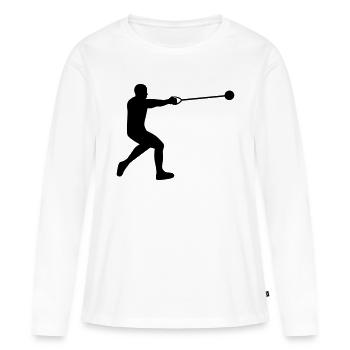 Hammer throw - Women's Premium Organic Long Sleeve Shirt - white - Front - Julia (174cm)