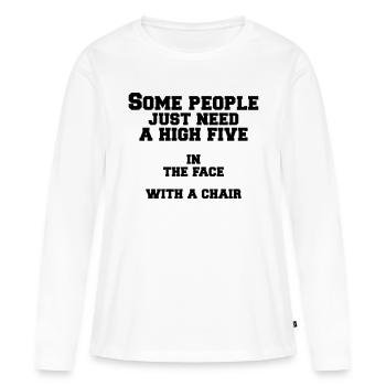 certaines personnes - T-shirt manches longues Premium bio Femme - blanc - Devant - Julia (174cm)