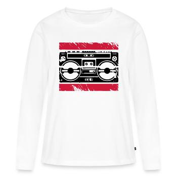 Ghetto Blaster logo - T-shirt manches longues Premium bio Femme - blanc - Devant - Julia (174cm)