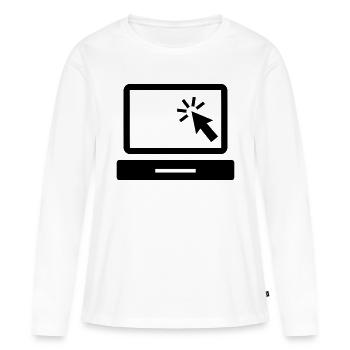 Computer - Frauen Premium Bio Langarmshirt - Weiß - Vorne - Julia (174cm)
