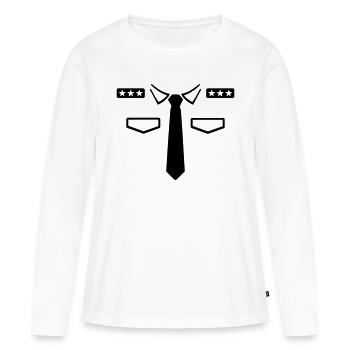 Police - T-shirt manches longues Premium bio Femme - blanc - Devant - Julia (174cm)