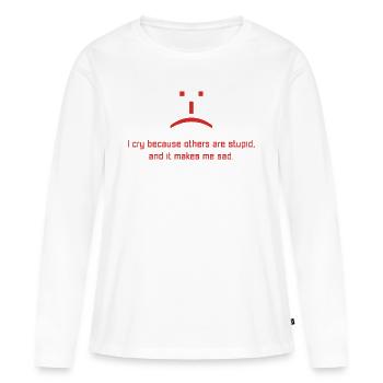 The Big Bang Theory Stupid Sad Homme Tee Shirt - T-shirt manches longues Premium bio Femme - blanc - Devant - Julia (174cm)