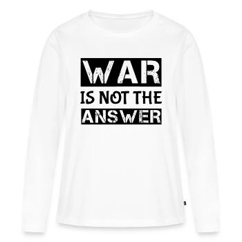 War - Women's Premium Organic Long Sleeve Shirt - white - Front - Julia (174cm)