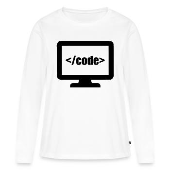 Programmeur - T-shirt manches longues Premium bio Femme - blanc - Devant - Julia (174cm)
