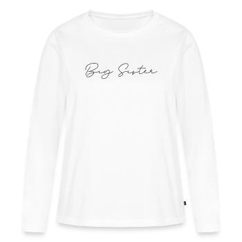 Big Sister handwriting - Women's Premium Organic Long Sleeve Shirt - white - Front - Julia (174cm)