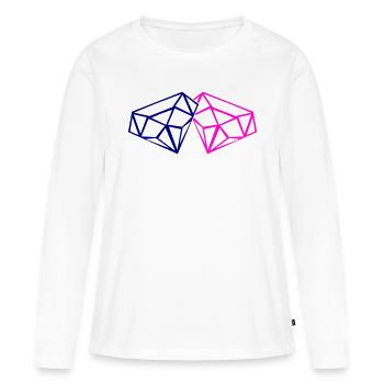 Diamonds - Women's Premium Organic Long Sleeve Shirt - white - Front - Julia (174cm)